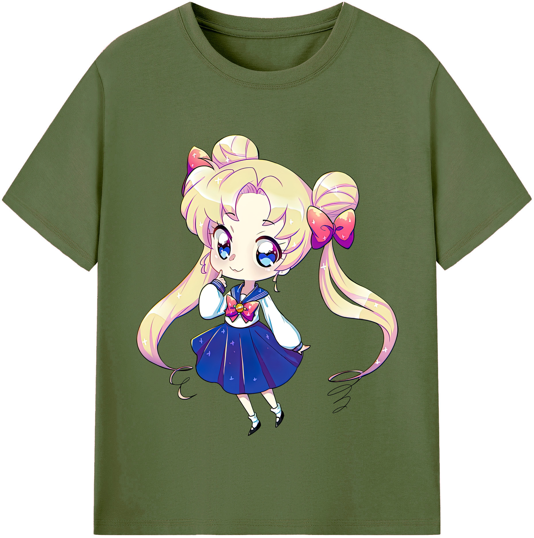 （画像用） 美少女戦士セーラームーン 月野 うさぎ つきの うさぎ Sailor Moon Tsukino Usagi 綿100％半袖Tシャツ（フロントプリント）